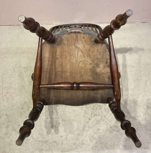 Lancashire broad arm tall back Windsor armchair.