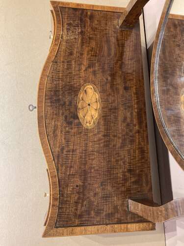 Sheraton mahogany dressing table mirror.