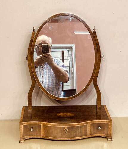 Sheraton mahogany dressing table mirror.