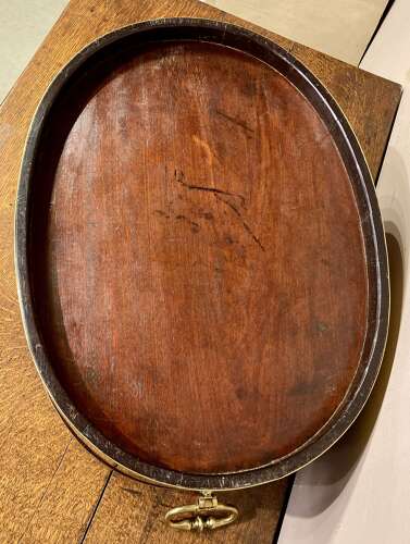 Geo III oval mahogany brass bound planter.