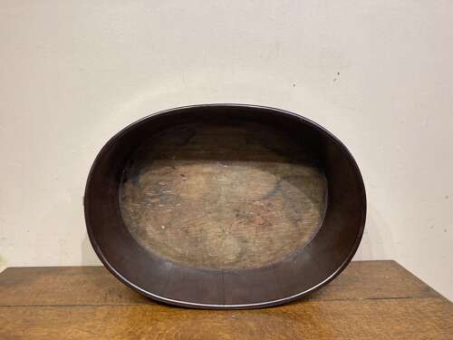 Geo III oval mahogany brass bound planter.