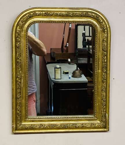 Small 19th century carved giltwood wall mirror.