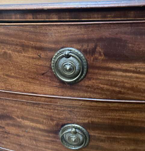 Georgian mahogany bow fronted chest of drawers.