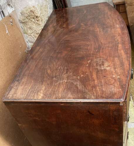 Georgian mahogany bow fronted chest of drawers.
