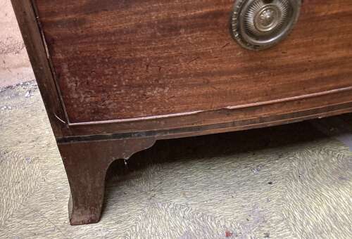 Georgian mahogany bow fronted chest of drawers.