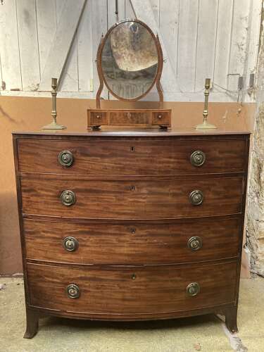 Georgian mahogany bow fronted chest of drawers.