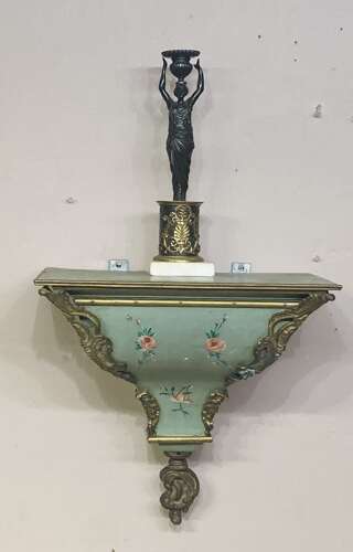 Antique painted hanging wall bracket.