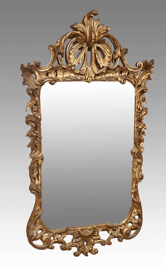 Chippendale style gilt wall mirror.