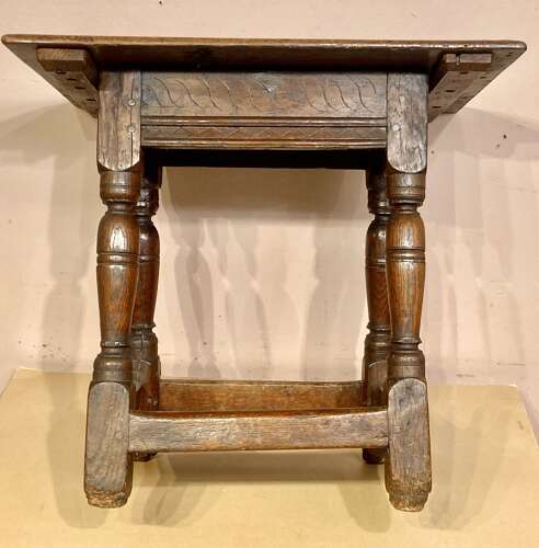 Queen Anne oak stool/table.