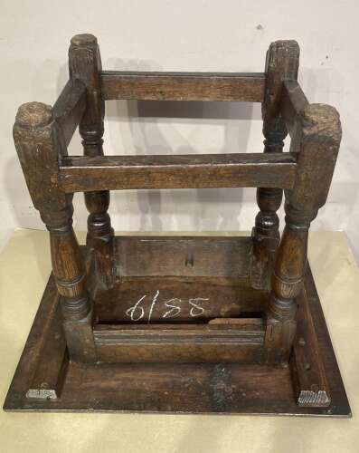 Queen Anne oak stool/table.