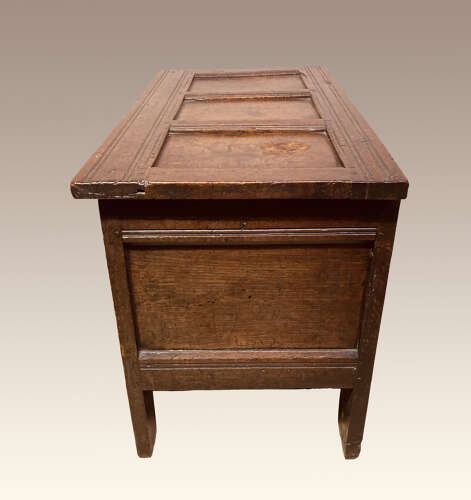 Small Charles 1 carved oak coffer.