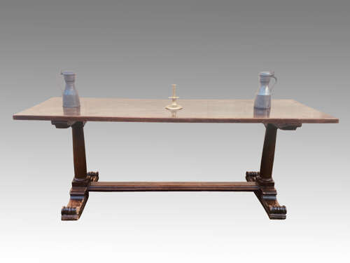 18th century walnut refectory dining table.