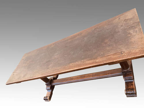 18th century walnut refectory dining table.