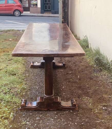 18th century walnut refectory dining table.