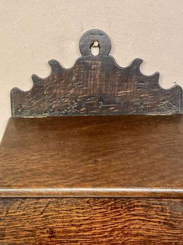 Welsh oak hanging candle box.
