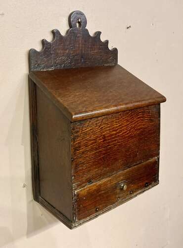 Welsh oak hanging candle box.