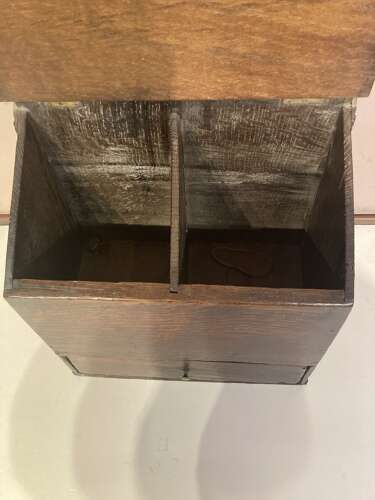 Welsh oak hanging candle box.