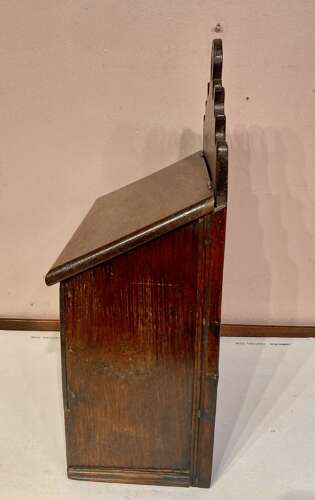 Welsh oak hanging candle box.
