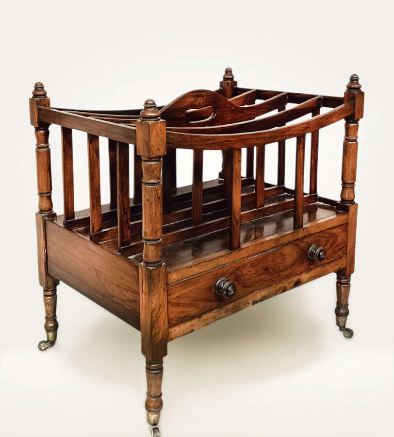 Regency rosewood canterbury or magazine rack.