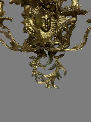 Gilded metal hanging wall light.