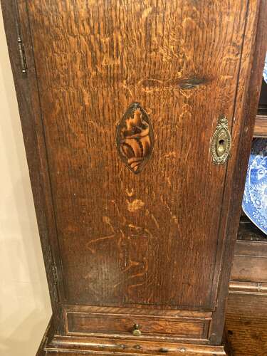 Georgian Shropshire oak dresser and shelves.