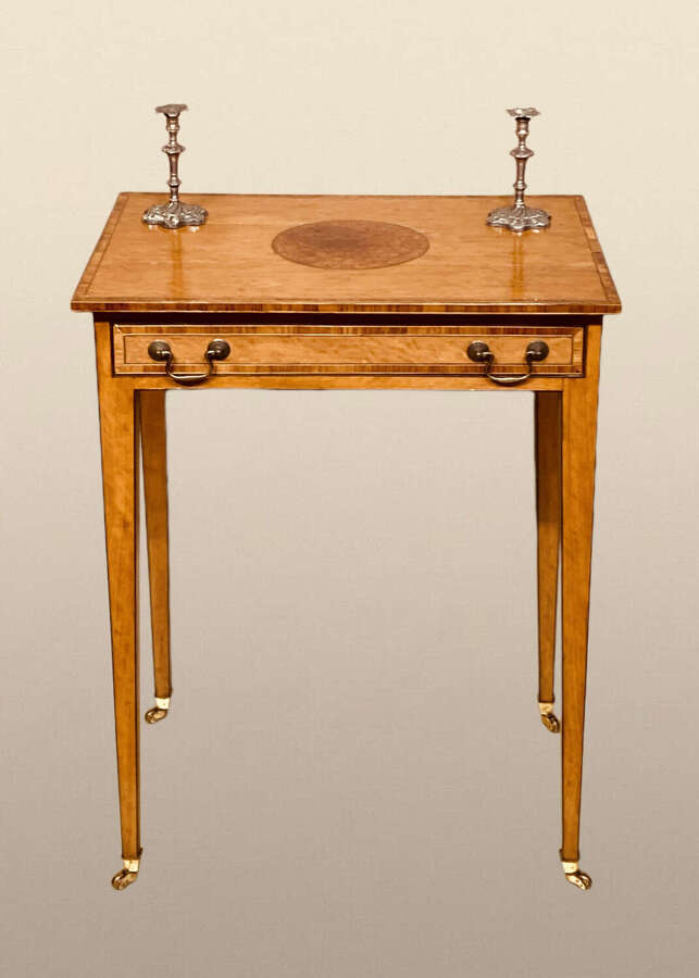 Sheraton satinwood side table.