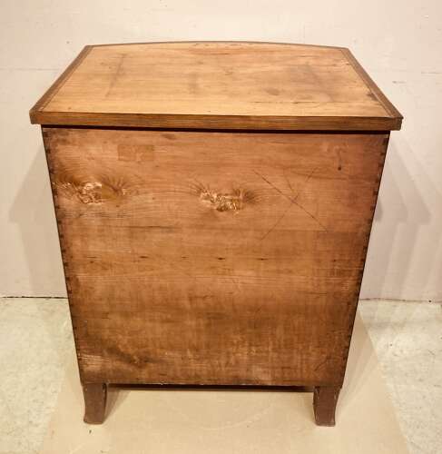 Small Regency bow fronted mahogany side cabinet.