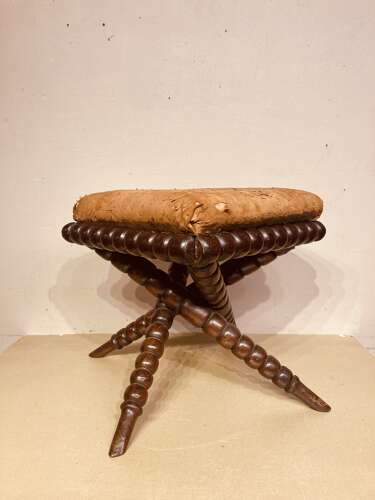 Late Georgian mahogany bobbin turned stool.