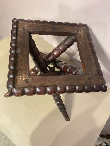 Late Georgian mahogany bobbin turned stool.