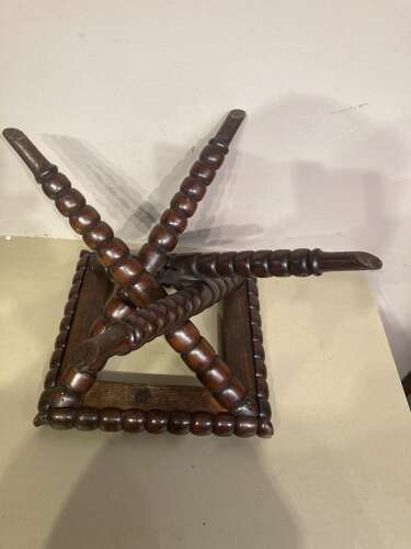 Late Georgian mahogany bobbin turned stool.