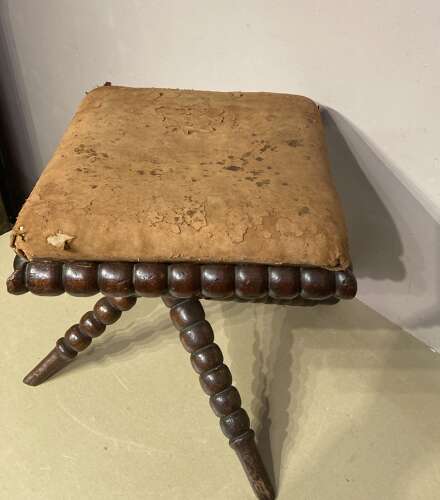 Late Georgian mahogany bobbin turned stool.