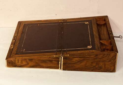 Late Georgian burr walnut writing slope.