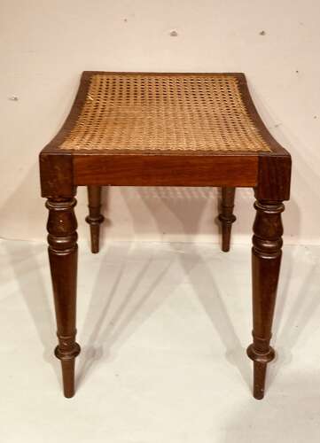 Georgian mahogany saddle seat dressing stool.