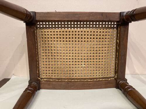 Georgian mahogany saddle seat dressing stool.