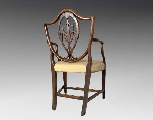 Hepplewhite carved mahogany armchair.