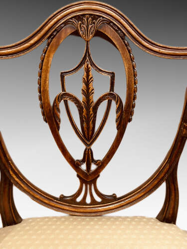 Hepplewhite carved mahogany armchair.