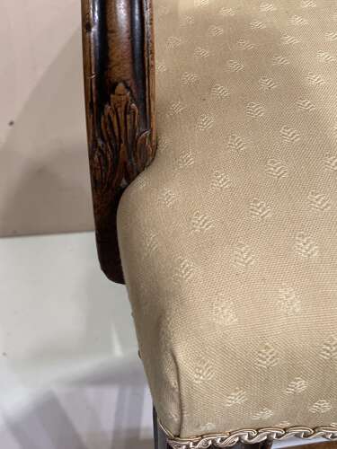 Hepplewhite carved mahogany armchair.