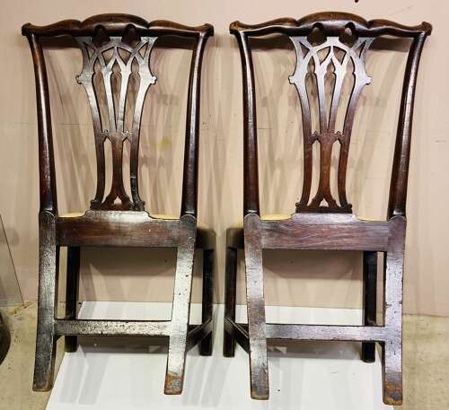Pair of Georgian mahogany side chairs.