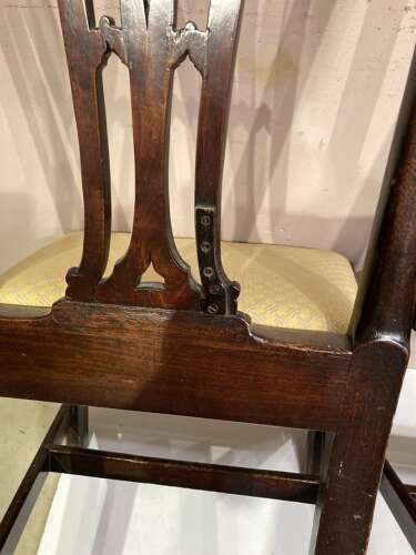 Pair of Georgian mahogany side chairs.