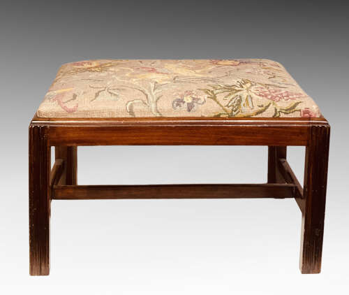 Antique mahogany dressing stool.
