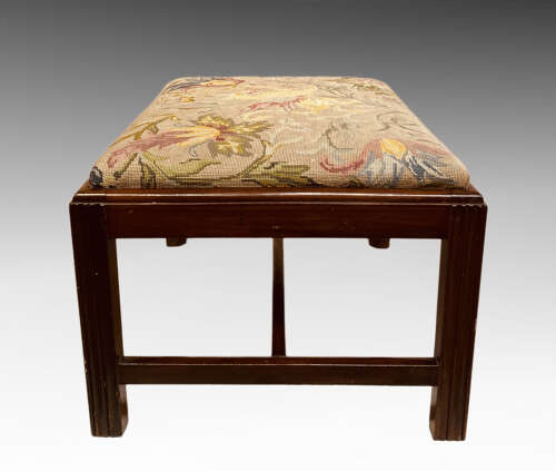 Antique mahogany dressing stool.