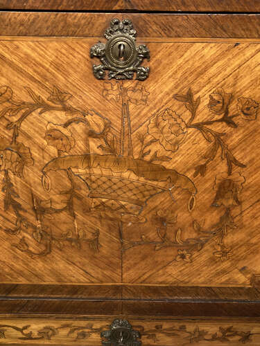 Small French kingwood and marquetry escritoire.