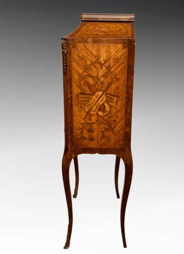 Small French kingwood and marquetry escritoire.