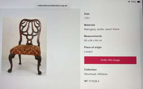 Pair of Giles Grendey carved walnut side chairs.